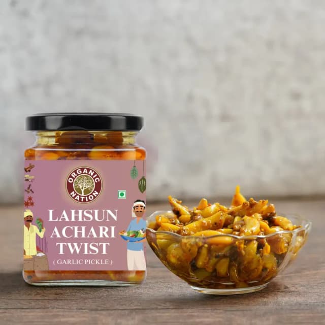 LAHSUN ACHARI TWIST (Garlic Pickle) view 1