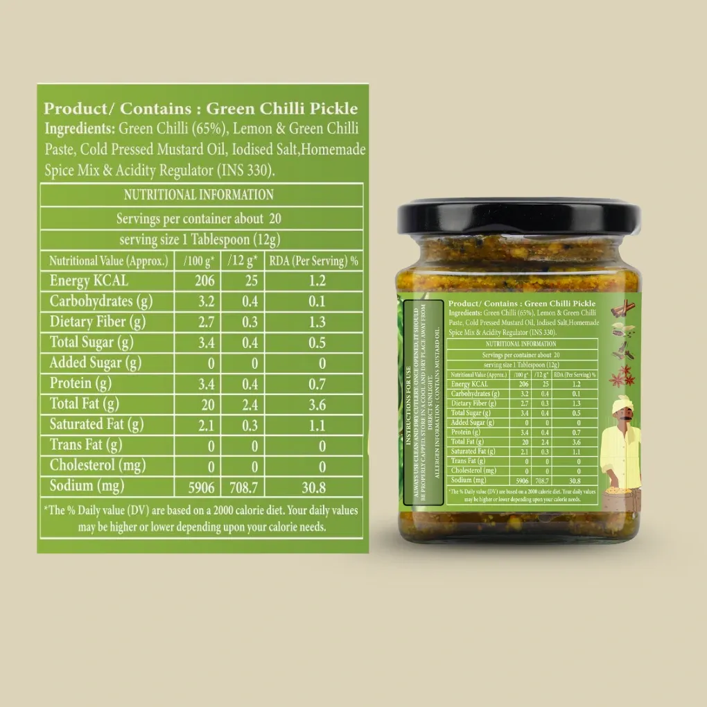 PAHADI HARI MIRCH (Green Chilli Pickle) view 4